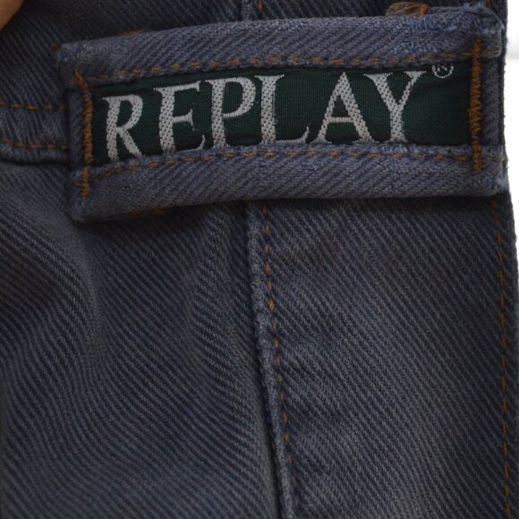 High - Rise Denim Jeans Button Fly Made in Italy SIZE 30 bike core - Picture 3 of 7